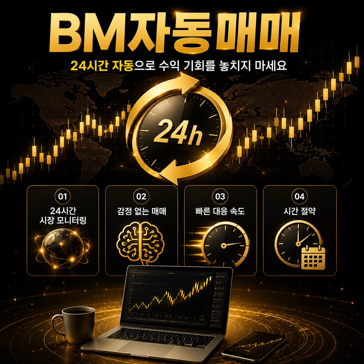 BM자동매매 24시간 자동 운영 이미지